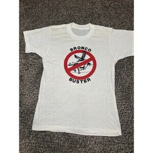 Vintage 1980s Bronco Busters Shirt Seattle Seahawks vs. Denver Broncos Small
